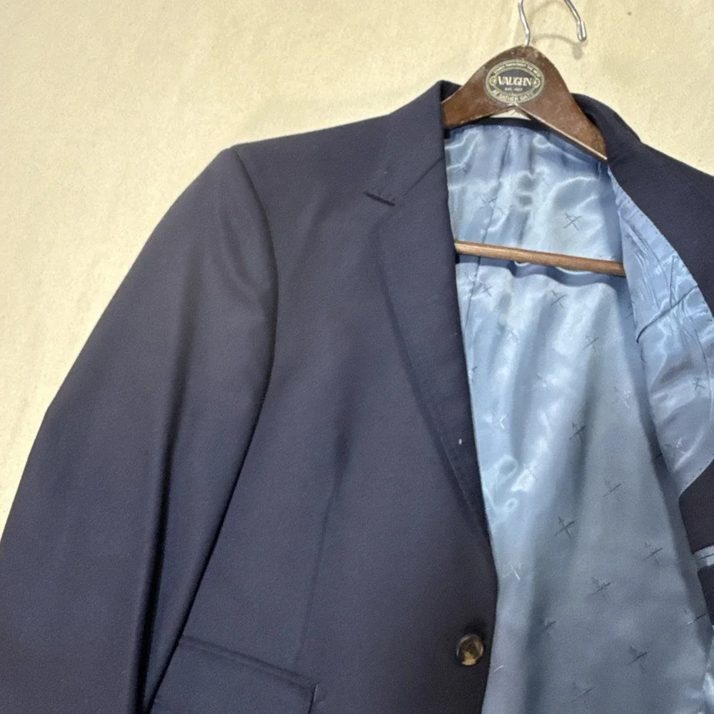 Strong Suit Blazer Mens 38S Blue Wool Flexo Sport Coat Jacket